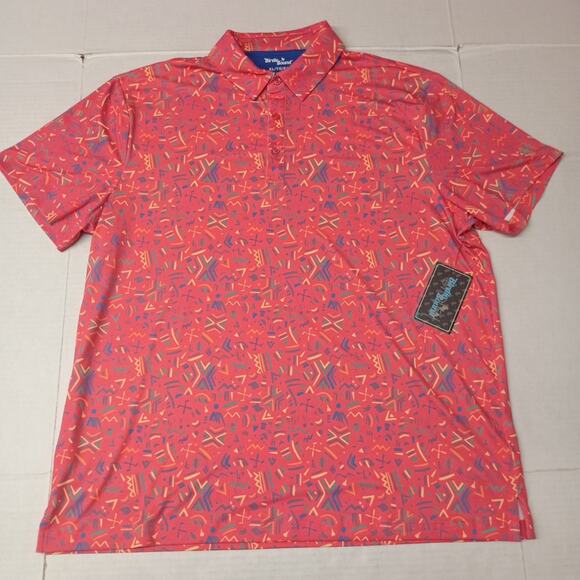 Birdie Bound Golf Polo Shirt Men's XL XLarge Coral Easy Care UV Comfort Stretch - Picture 1 of 7